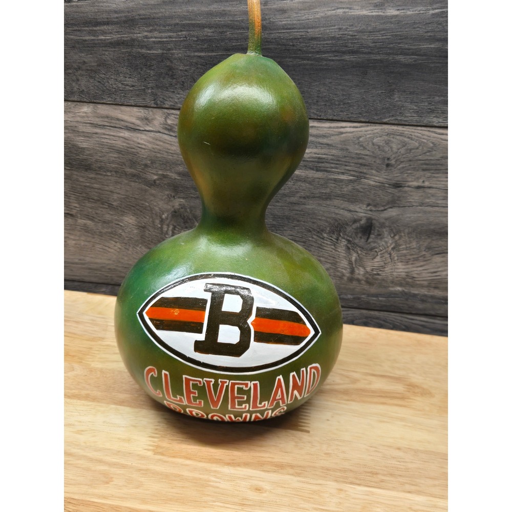 Cleveland Browns Hand Painted Decorative Gourd NFL Football Fan Art Decor